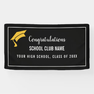 Bannière de remise des diplômes Black Custom Club