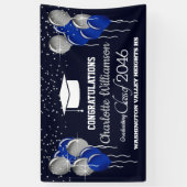 Bannière de remise des diplômes bleue et argentée (Vertical)