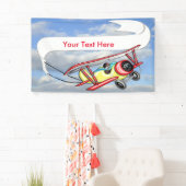 Bannière de remorquage de biplan en ciel bleu et (En situation)