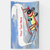 Bannière de remorquage de biplan en ciel bleu et (Vertical)