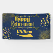 Bannière de retrait bleu et or de la marine (Horizontal)