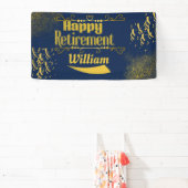 Bannière de retrait bleu et or de la marine (Insitu)