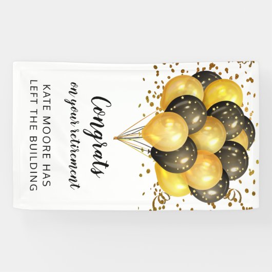 Bannière De Retraite Blanche Et Or (Horizontal)