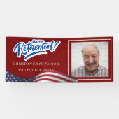 Bannière de retraite de drapeau américain avec pho (Horizontal)