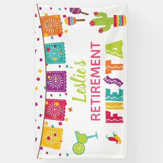 Bannière de retraite de fiesta - arrière - plan (Vertical)