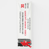 Bannière de retraite des pompiers USA Red Line (Vertical)