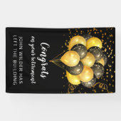 Bannière De Retraite Noire Et Or (Horizontal)