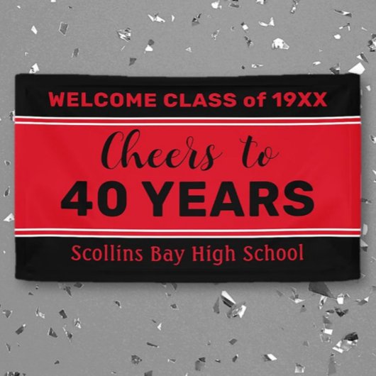 Bannière de réunion de classe personnalisée de 40 