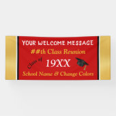 Bannière de réunion de classe rouge, or, blanc et  (Horizontal)