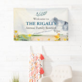 Bannière de réunion familiale à thème de montagne (En situation)