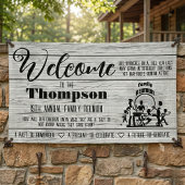 Bannière de réunion familiale - Bois blanchi rusti