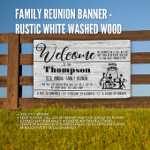 Bannière de réunion familiale - Bois blanchi rusti