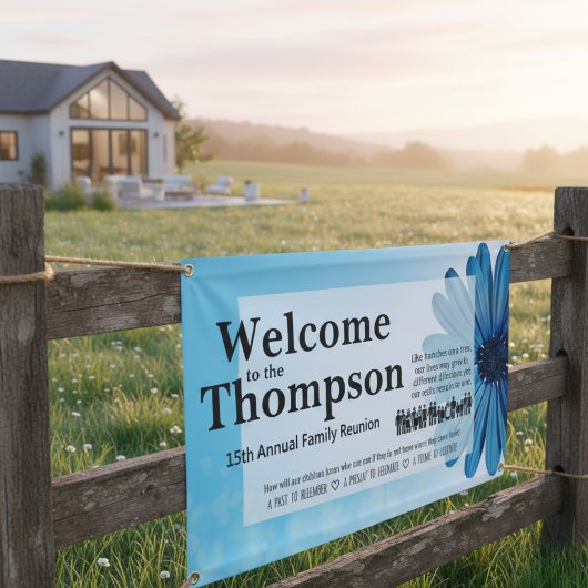 Bannière de réunion familiale (Fleur bleue)