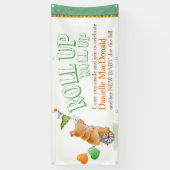 Bannière de rhinocéros monocycle de baby shower pe (Vertical)