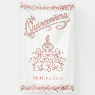 Bannière de Robe de Quinceañera à Paillettes Rose