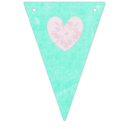 Bannière de rose, turquoise et rayée de coeur de (Deuxième drapeau)