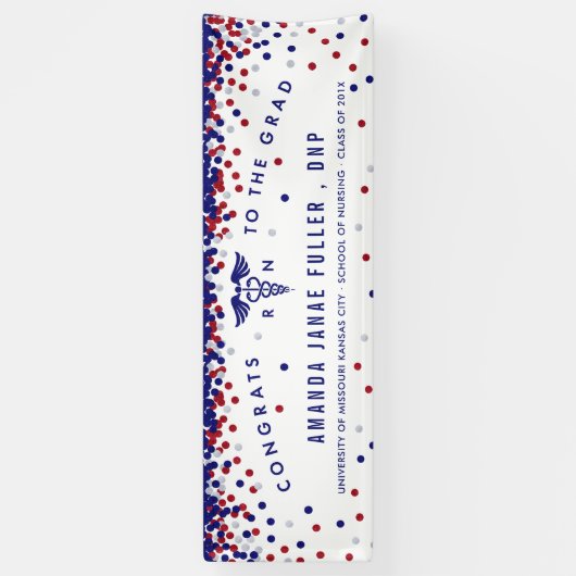 Bannière de rouge, blanche et bleue d'infirmière (Vertical)