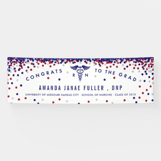 Bannière de rouge, blanche et bleue d'infirmière (Horizontal)