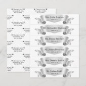 Bannière de ruban en soie Mariage Cartes de place (Devant / Derrière)