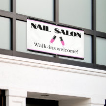 Bannière de salon de manucure personnalisé, les vi