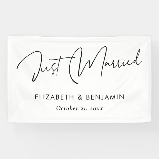 Bannière de script moderne "Just Married" - Person (Horizontal)