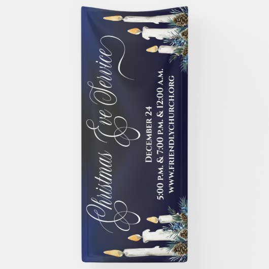 Bannière de service de réveillon de Noël de l'égli (Vertical)