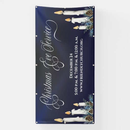 Bannière de service de réveillon de Noël de l'égli (Verticale)