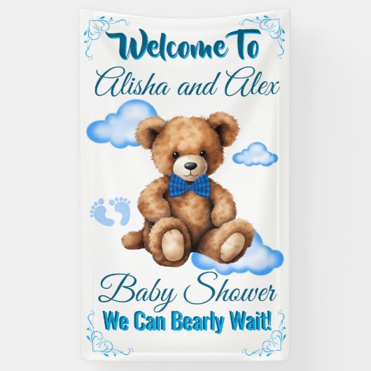 Bannière de shower bébé ours (Vertical)