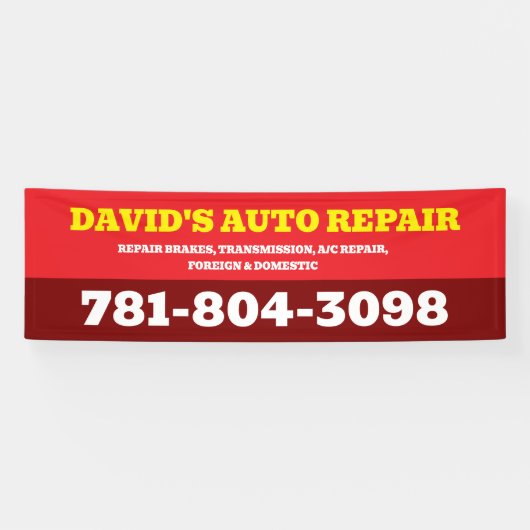 Bannière de signalisation personnalisée pour garag (Horizontal)