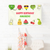 Bannière de signes de fête d'anniversaire de fruit (En situation)