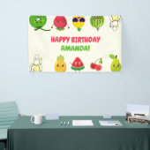 Bannière de signes de fête d'anniversaire de fruit (Salon professionnel)