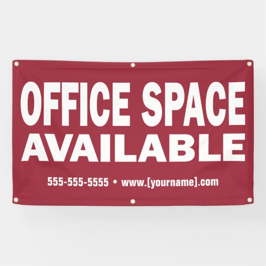 Bannière de signes Office Space disponible (Horizontal)