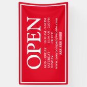 Bannière de site Web Red White Business Open Sched (Vertical)