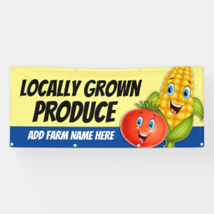 Bannière de socle pour légumes frais de production