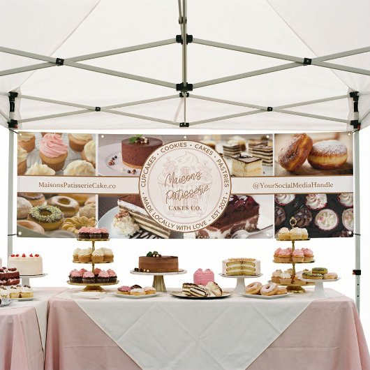 Bannière de stand de marché de pâtisserie de cupca