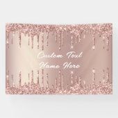 Bannière de texte avec nom Drips Blush Gold Rose É (Horizontal)