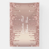 Bannière de texte avec nom Drips Blush Gold Rose É (Verticale)