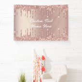 Bannière de texte avec nom Drips Blush Gold Rose É (Insitu)