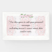 Bannière de texte Félicitations à fleurs roses (Horizontal)