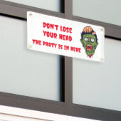 Bannière de thème Halloween zombie effrayant (Bâtiment extérieur)