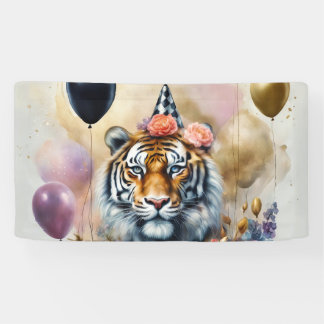 Bannière de tigre d'anniversaire