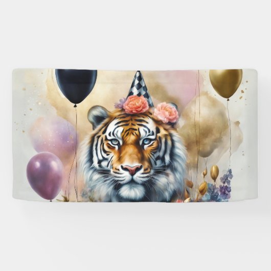 Bannière de tigre d'anniversaire (Horizontal)