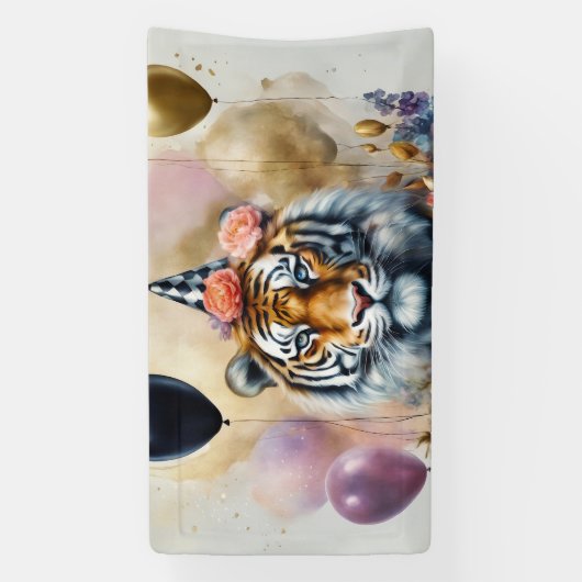 Bannière de tigre d'anniversaire (Verticale)