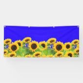 Bannière de tournesols couleurs drapeau ukrainien  (Horizontal)