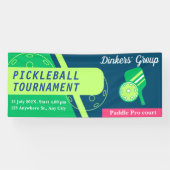 Bannière de tournoi de Pickleball Vert et bleu Tur (Horizontal)