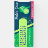 Bannière de tournoi de Pickleball Vert et bleu Tur (Vertical)