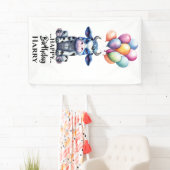 Bannière de vache bleue (En situation)