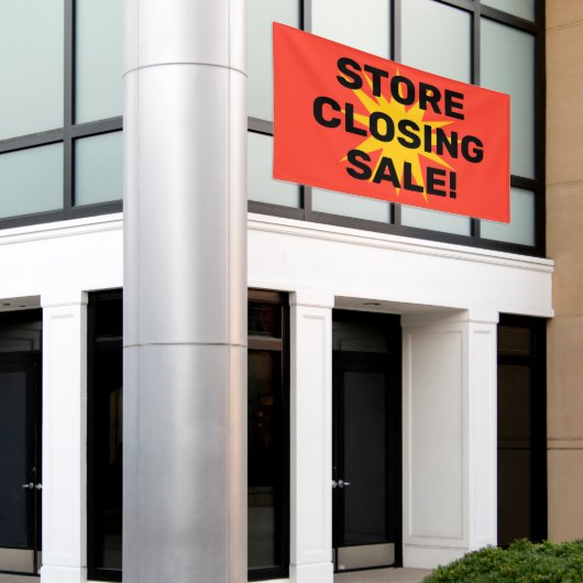 Bannière de vente de fermeture de magasin (Bâtiment extérieur)