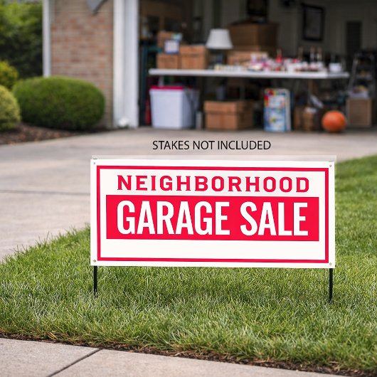 Bannière de vente de garage de quartier