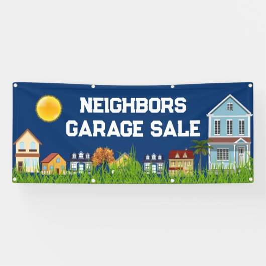Bannière de vente de garage de quartier (Horizontal)